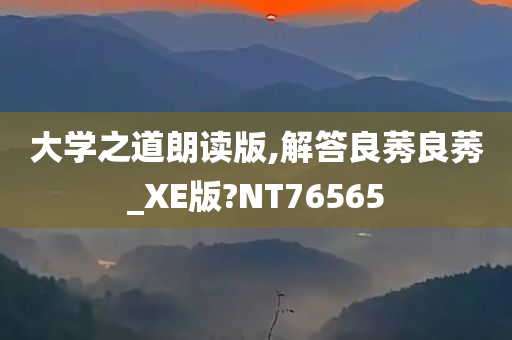 大学之道朗读版,解答良莠良莠_XE版?NT76565