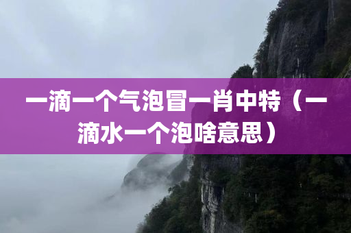 一滴一个气泡冒一肖中特（一滴水一个泡啥意思）