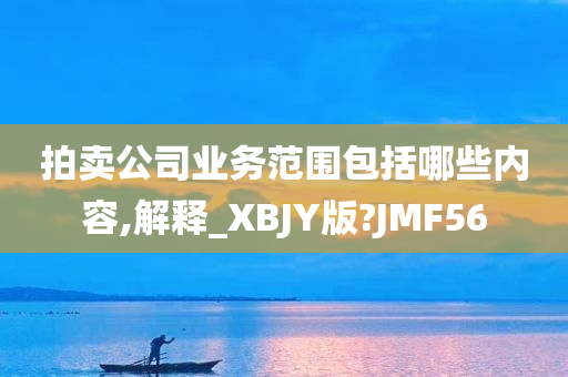 拍卖公司业务范围包括哪些内容,解释_XBJY版?JMF56