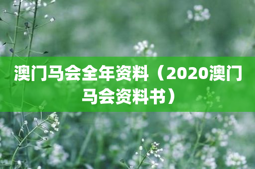 澳门马会全年资料（2020澳门马会资料书）