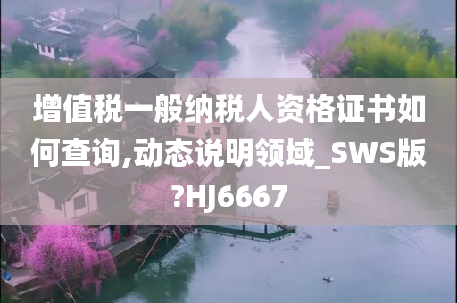 增值税一般纳税人资格证书如何查询,动态说明领域_SWS版?HJ6667