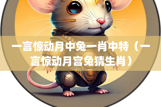 一言惊动月中兔一肖中特（一言惊动月宫兔猜生肖）