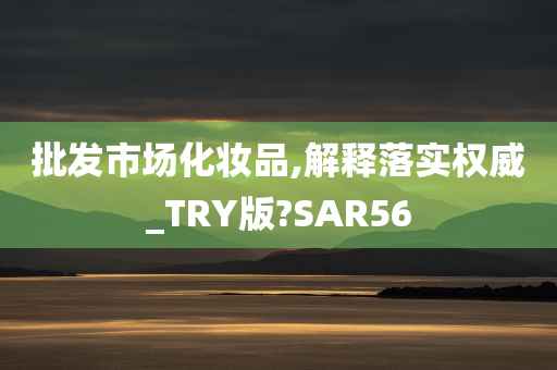 批发市场化妆品,解释落实权威_TRY版?SAR56