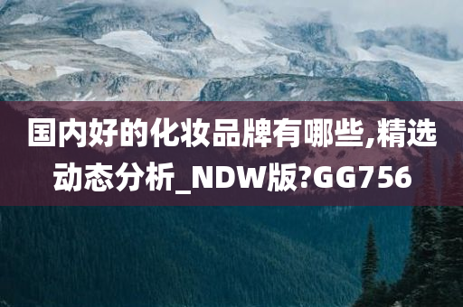 国内好的化妆品牌有哪些,精选动态分析_NDW版?GG756