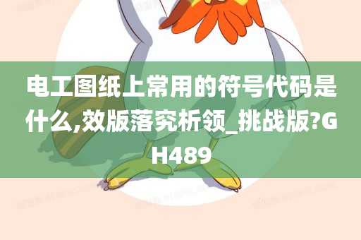 电工图纸上常用的符号代码是什么,效版落究析领_挑战版?GH489