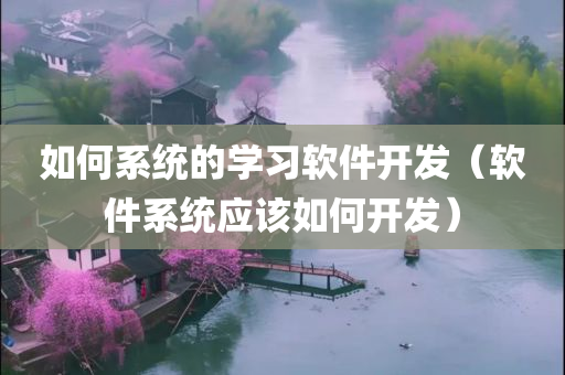 如何系统的学习软件开发（软件系统应该如何开发）