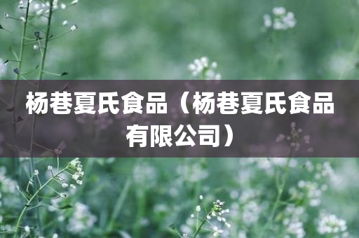 杨巷夏氏食品（杨巷夏氏食品有限公司）