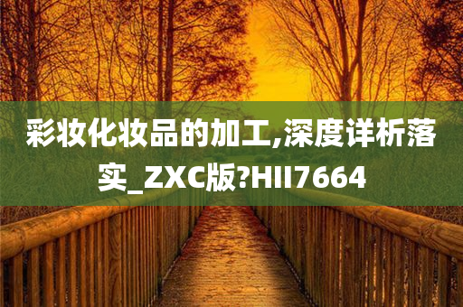 彩妆化妆品的加工,深度详析落实_ZXC版?HII7664