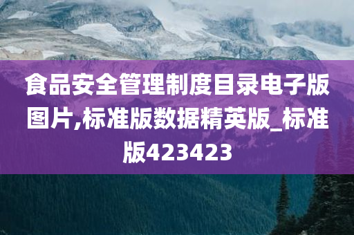 食品安全管理制度目录电子版图片,标准版数据精英版_标准版423423