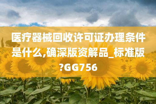 医疗器械回收许可证办理条件是什么,确深版资解品_标准版?GG756