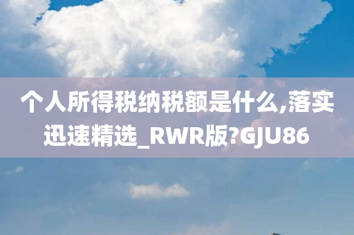 个人所得税纳税额是什么,落实迅速精选_RWR版?GJU86