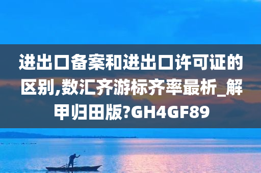 进出口备案和进出口许可证的区别,数汇齐游标齐率最析_解甲归田版?GH4GF89