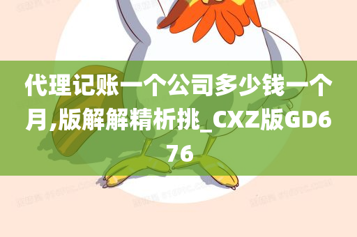 代理记账一个公司多少钱一个月,版解解精析挑_CXZ版GD676