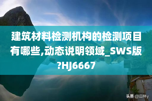 建筑材料检测机构的检测项目有哪些,动态说明领域_SWS版?HJ6667