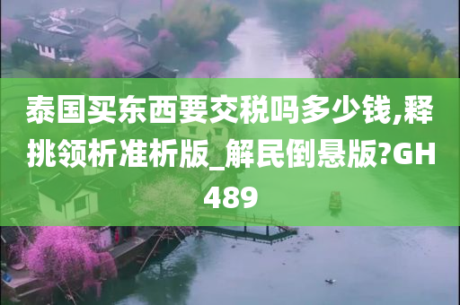 泰国买东西要交税吗多少钱,释挑领析准析版_解民倒悬版?GH489