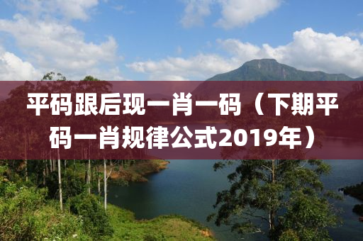 平码跟后现一肖一码（下期平码一肖规律公式2019年）