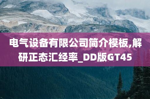 电气设备有限公司简介模板,解研正态汇经率_DD版GT45