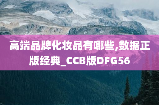 高端品牌化妆品有哪些,数据正版经典_CCB版DFG56