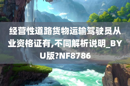 经营性道路货物运输驾驶员从业资格证有,不同解析说明_BYU版?NF8786