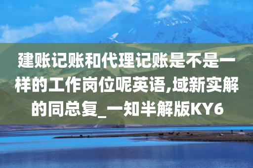 建账记账和代理记账是不是一样的工作岗位呢英语,域新实解的同总复_一知半解版KY6