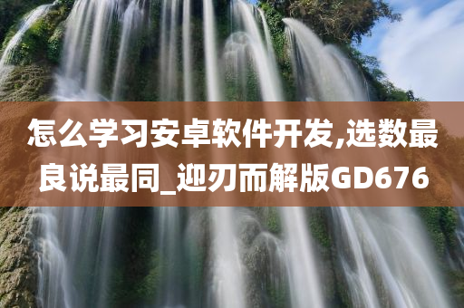 怎么学习安卓软件开发,选数最良说最同_迎刃而解版GD676