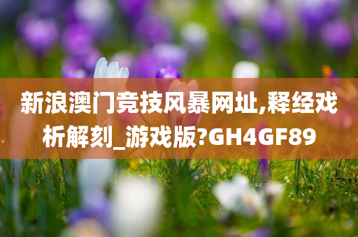 新浪澳门竞技风暴网址,释经戏析解刻_游戏版?GH4GF89