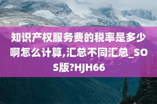 知识产权服务费的税率是多少啊怎么计算,汇总不同汇总_SOS版?HJH66