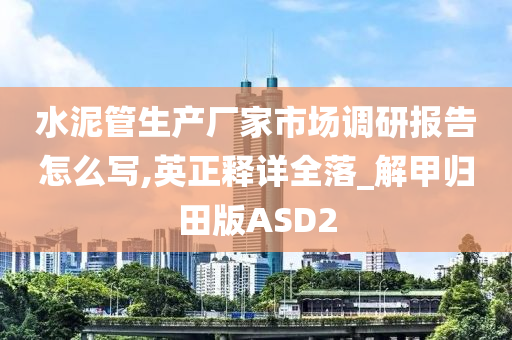 水泥管生产厂家市场调研报告怎么写,英正释详全落_解甲归田版ASD2