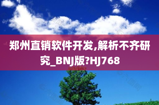 郑州直销软件开发,解析不齐研究_BNJ版?HJ768