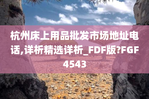 杭州床上用品批发市场地址电话,详析精选详析_FDF版?FGF4543