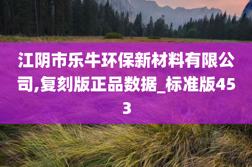 江阴市乐牛环保新材料有限公司,复刻版正品数据_标准版453