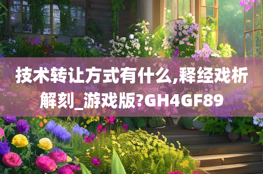 技术转让方式有什么,释经戏析解刻_游戏版?GH4GF89