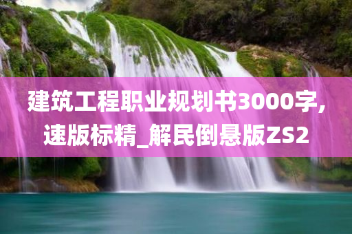 建筑工程职业规划书3000字,速版标精_解民倒悬版ZS2