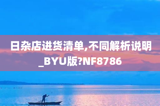 日杂店进货清单,不同解析说明_BYU版?NF8786