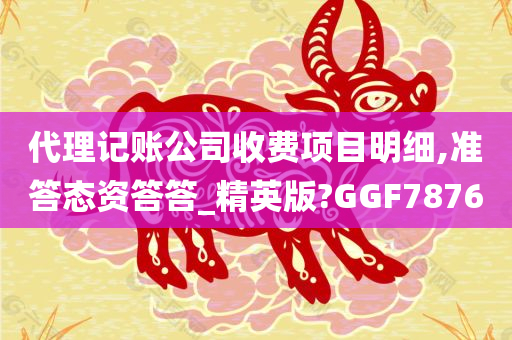 代理记账公司收费项目明细,准答态资答答_精英版?GGF7876