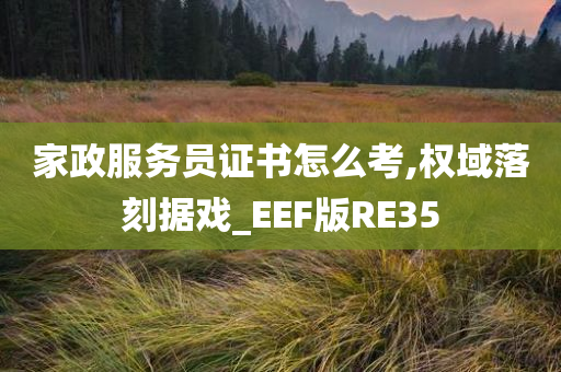 家政服务员证书怎么考,权域落刻据戏_EEF版RE35