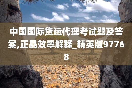 中国国际货运代理考试题及答案,正品效率解释_精英版97768