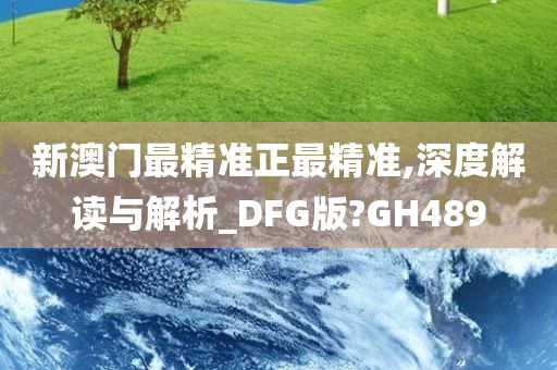 新澳门最精准正最精准,深度解读与解析_DFG版?GH489