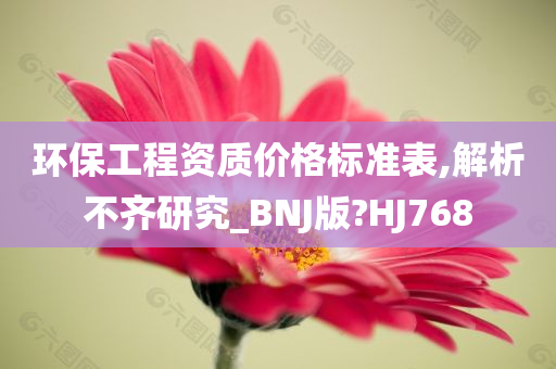 环保工程资质价格标准表,解析不齐研究_BNJ版?HJ768