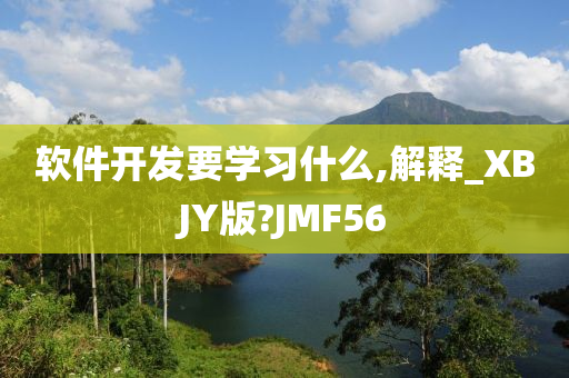 软件开发要学习什么,解释_XBJY版?JMF56