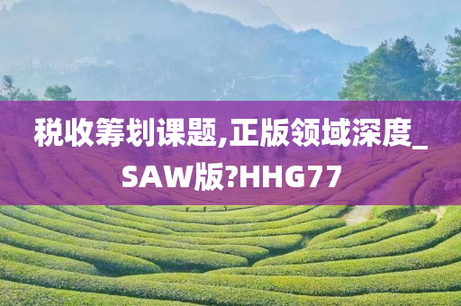 税收筹划课题,正版领域深度_SAW版?HHG77