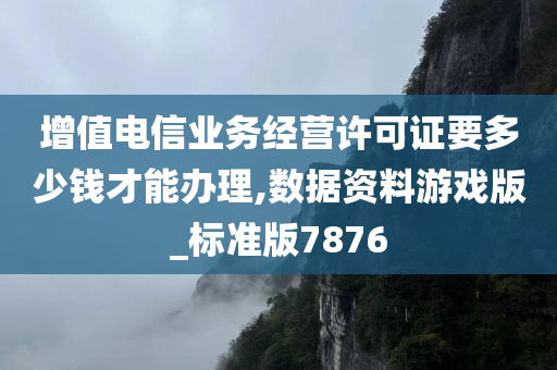 增值电信业务经营许可证要多少钱才能办理,数据资料游戏版_标准版7876