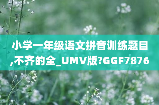 小学一年级语文拼音训练题目,不齐的全_UMV版?GGF7876