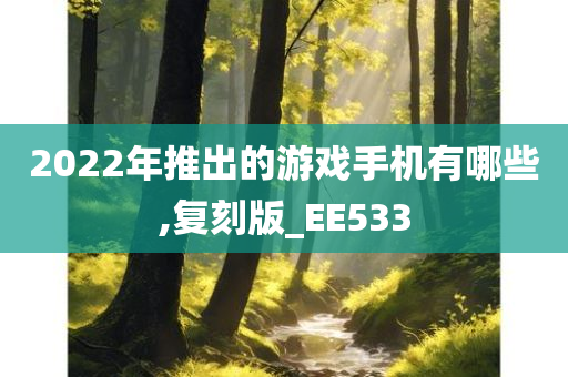 2022年推出的游戏手机有哪些,复刻版_EE533