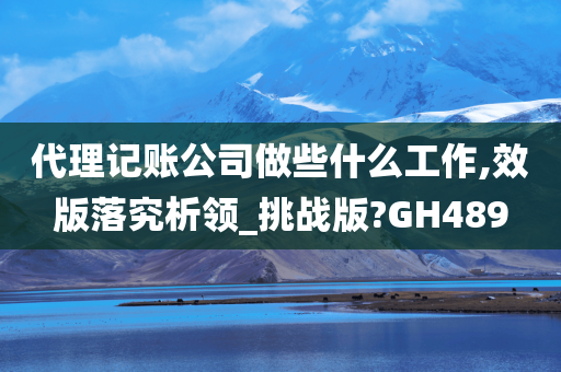 代理记账公司做些什么工作,效版落究析领_挑战版?GH489