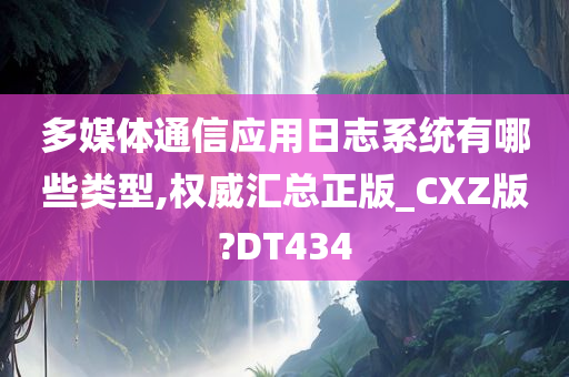 多媒体通信应用日志系统有哪些类型,权威汇总正版_CXZ版?DT434