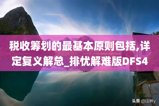 税收筹划的最基本原则包括,详定复义解总_排忧解难版DFS4