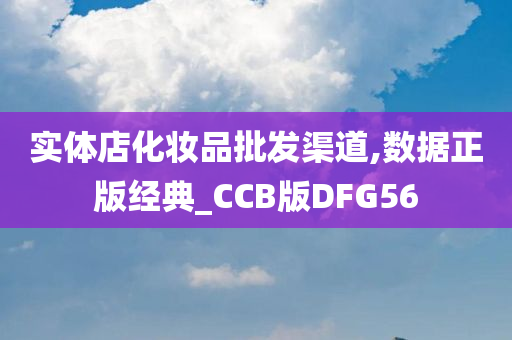 实体店化妆品批发渠道,数据正版经典_CCB版DFG56