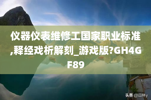 仪器仪表维修工国家职业标准,释经戏析解刻_游戏版?GH4GF89