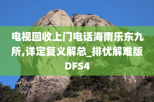 电视回收上门电话海南乐东九所,详定复义解总_排忧解难版DFS4